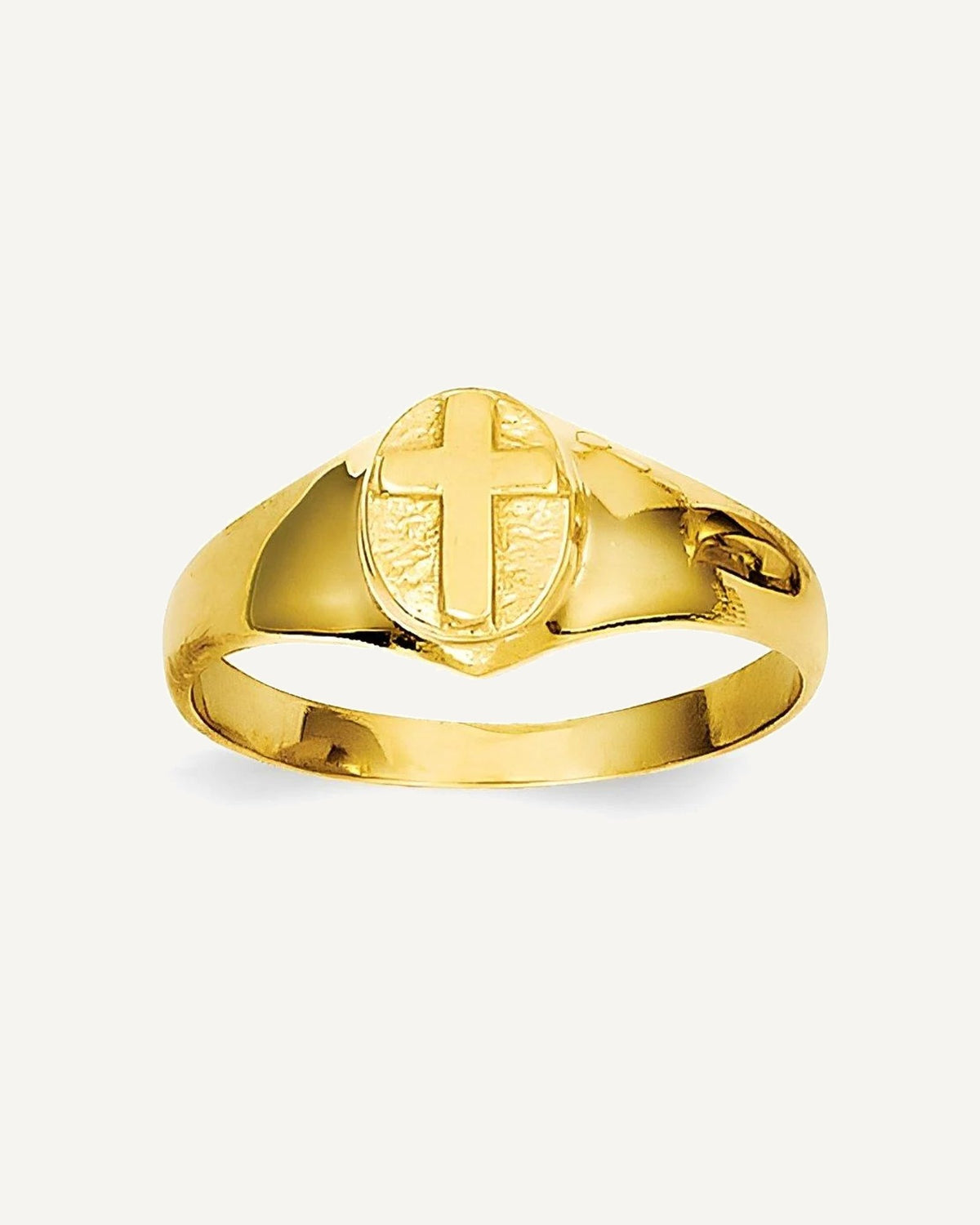 14k Yellow Gold Children's Polished Cross Ring