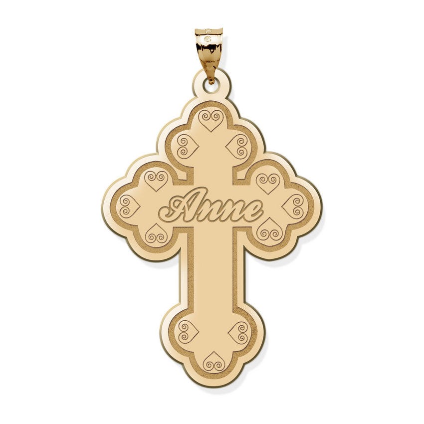 Personalized Cross with "Script Name" Etched