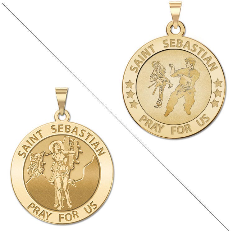 Karate - Saint Sebastian Doubledside Sports Religious Medal "EXCLUSIVE"