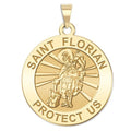 14K Yellow Gold Saint Florian Religious Medal