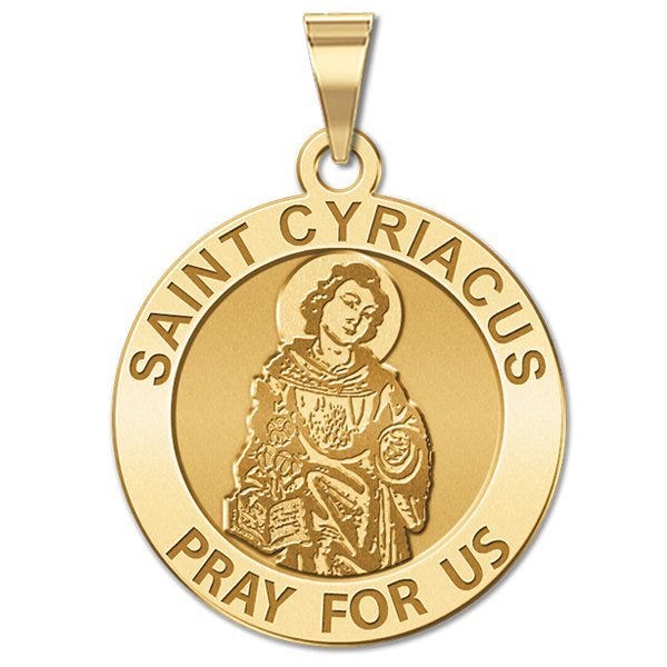 Saint Cyriacus Round Religious Medal - "EXCLUSIVE"