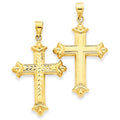 14k Reversible Diamond-cut Cross Pendant