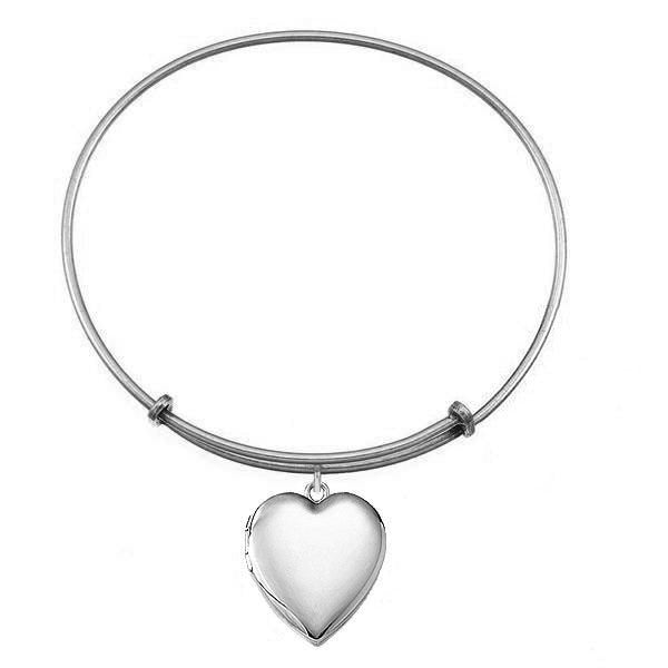 Expandable Bracelet w/ Silver Heart Photo Locket
