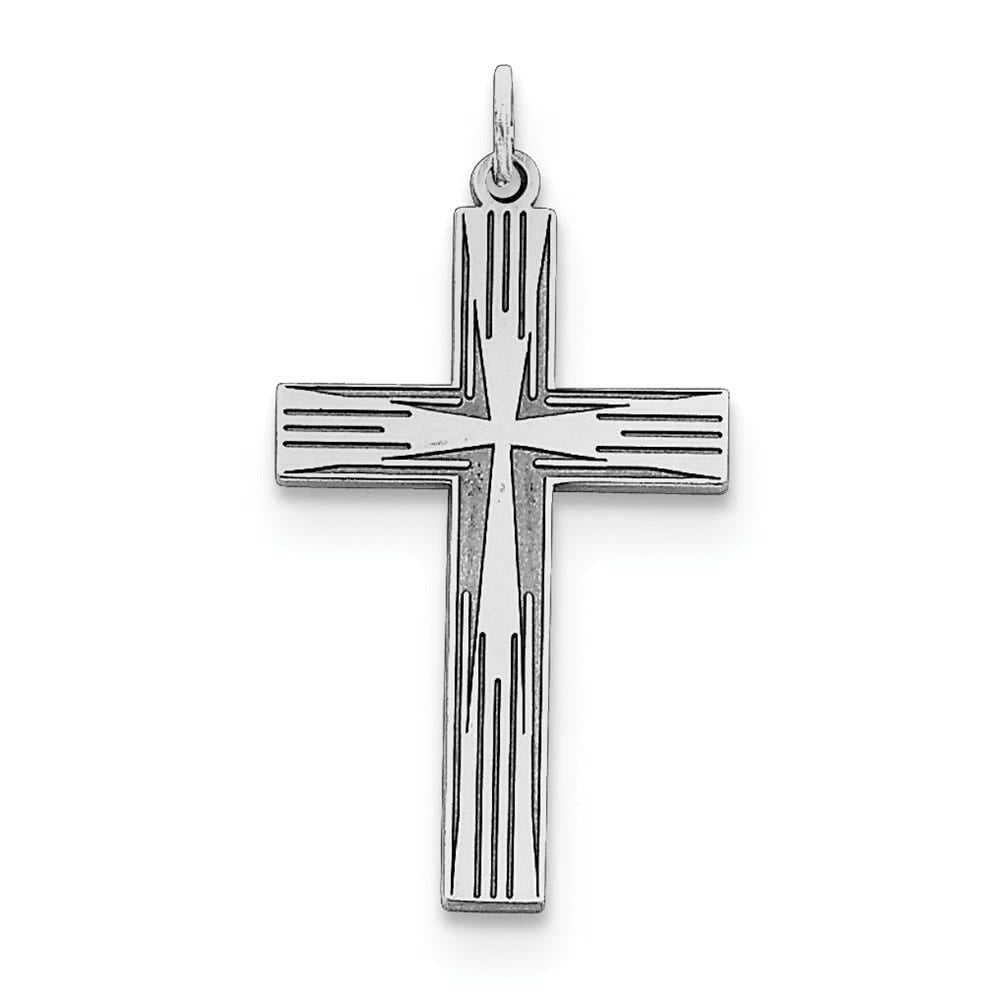 Sterling Silver Laser Designed Cross Pendant