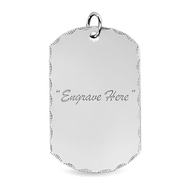 Diamond Cut Engraved Dog Tag Pendant