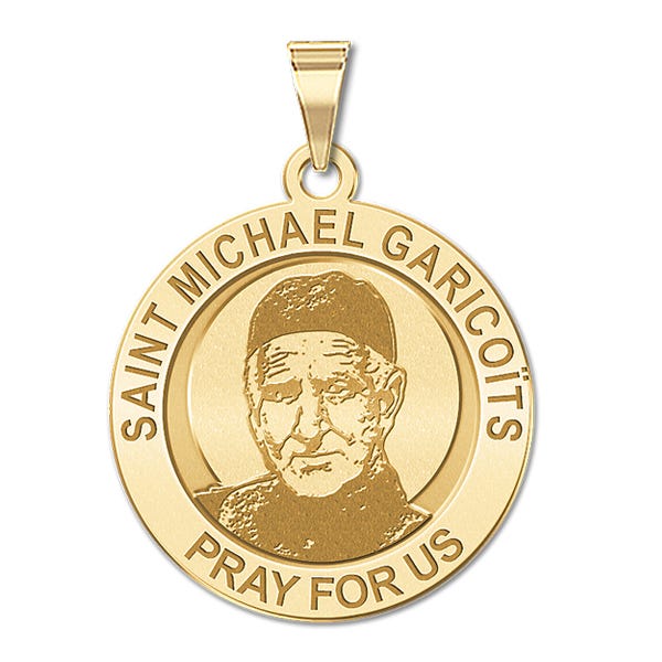 Saint Michael Garicoits Round Religious Medal  "EXCLUSIVE"