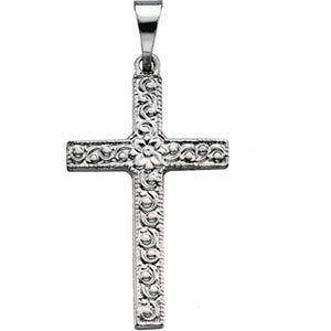 14K White Gold CROSS PENDANT