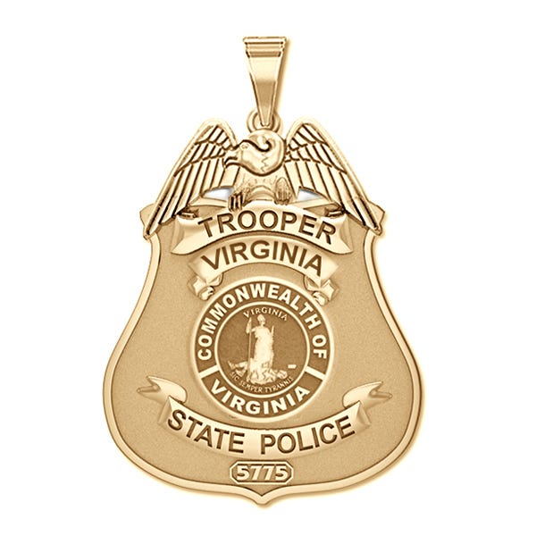 Personalized Virginia State Police Badge with Your Rank and Number