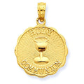 14k Yellow Gold First Holy Communion Disc
