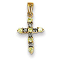 14k Peridot & Diamond Cross Pendant