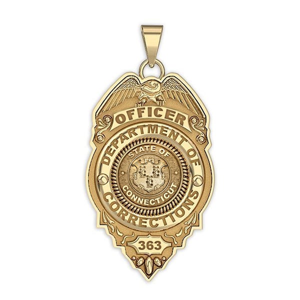 Personalized Connecticut Corrections Badge with Your Number