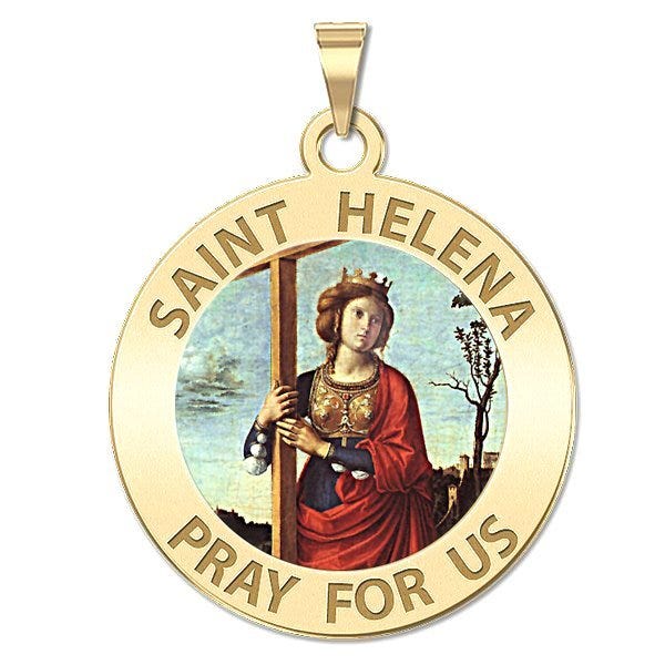 Saint Helena Round Religious Color Medal  "EXCLUSIVE"