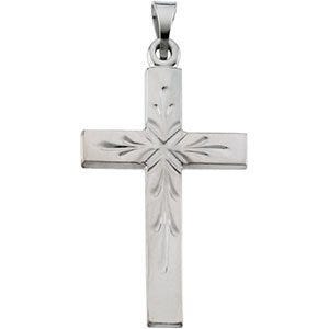 14K White Gold CROSS PENDANT