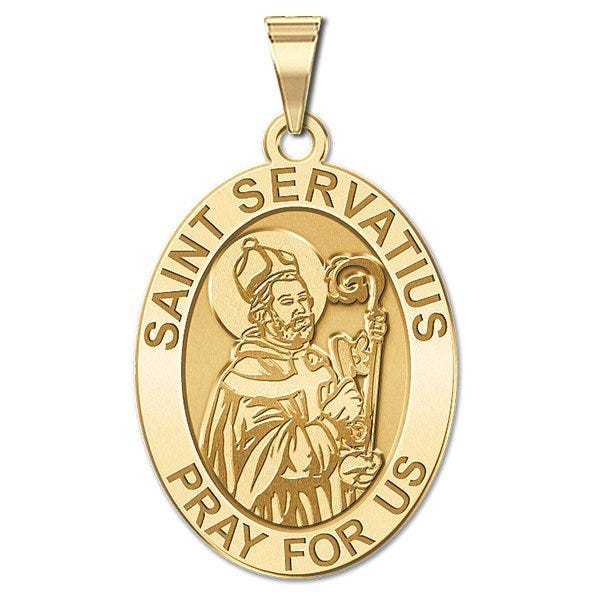 Saint Servatius OVAL Religious Medal  "EXCLUSIVE"