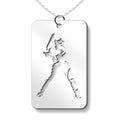 Baseball Slugger Cut-out Rectangle Pendant