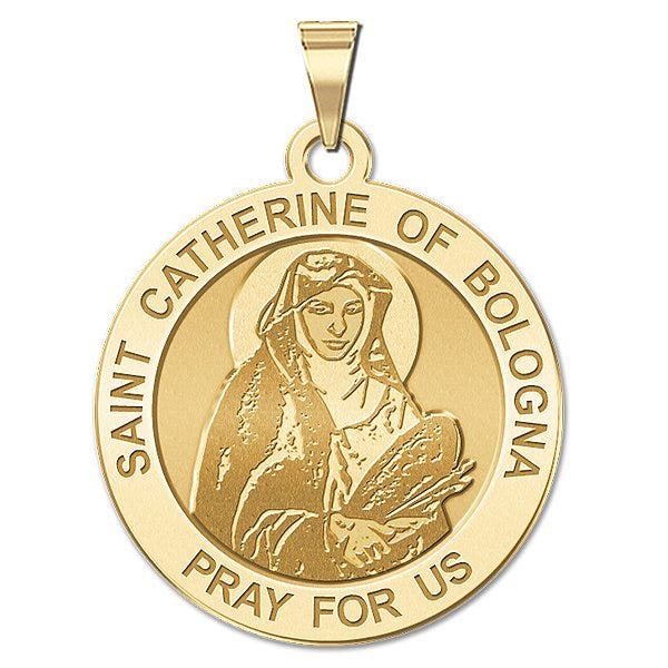 Saint Catherine of Bologna Round Religious Medal