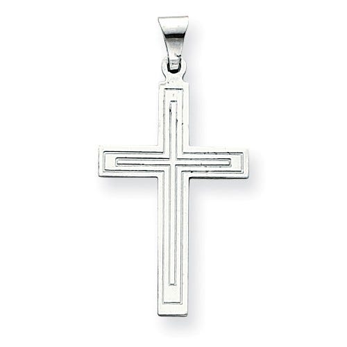 14k White Gold Cross Pendant