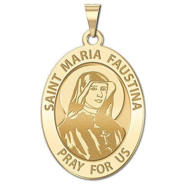Saint Faustina OVAL Religious Medal