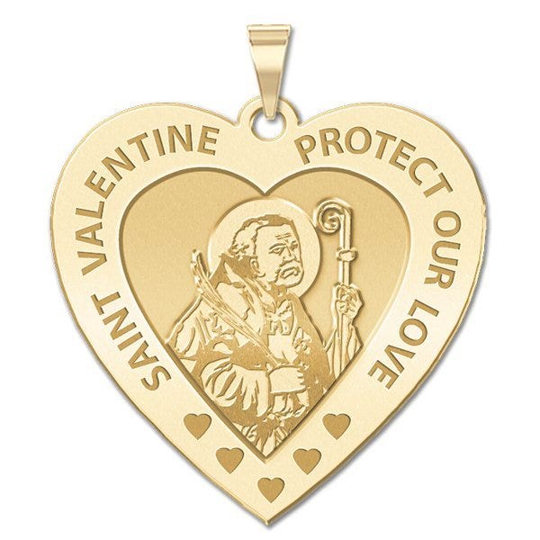Saint Valentine Heart Shaped Religious Medal