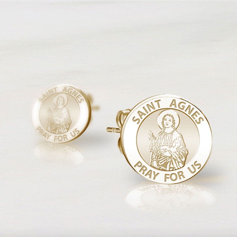 Pair of Saint Agnes of Rome Earrings