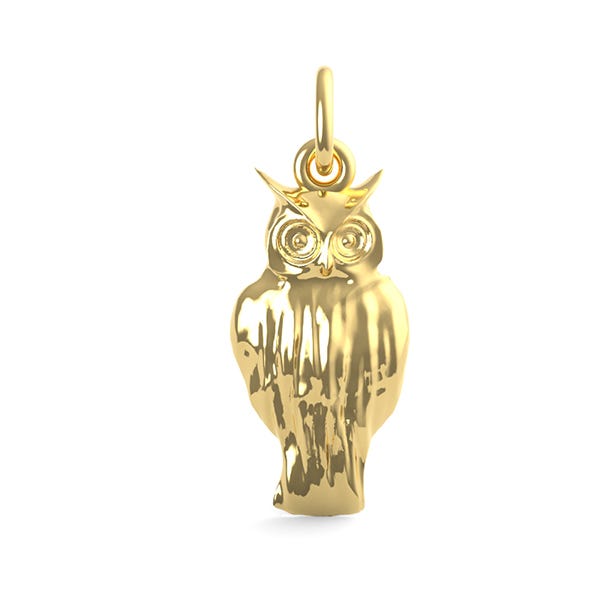 Flat Owl Pendant Charm