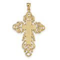 14k Polished Fancy Scrollwork Cross Pendant