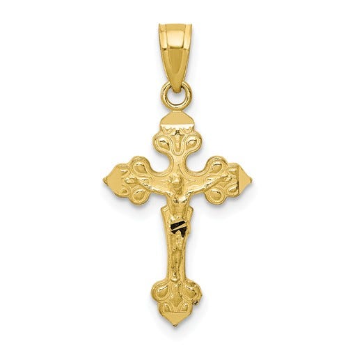 10k Ornate Flared Ends Crucifix Pendant