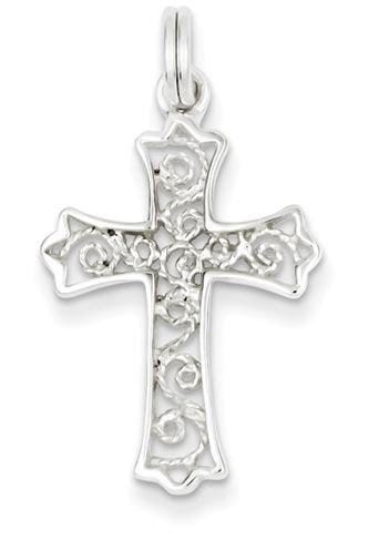 Sterling Silver Filigree Cross Charm
