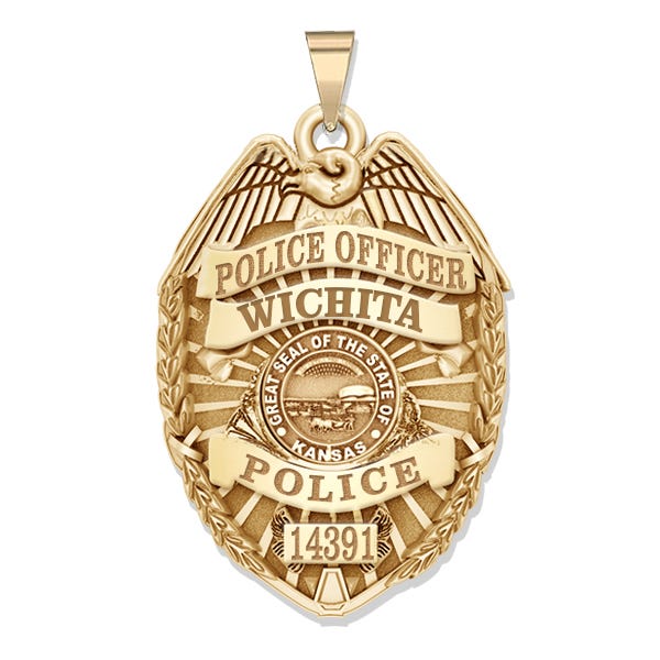 Personalized Kansas Police Badge with Your Rank, Number & Department