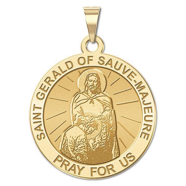 Saint Gerald of Sauve-Majeure Round Religious Medal "EXCLUSIVE"