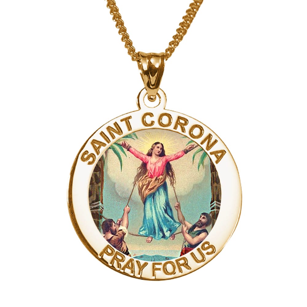 Saint Corona Color Religious Medal "EXCLUSIVE"
