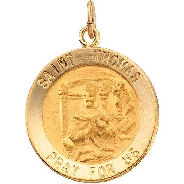 14K Gold Saint Thomas Religious Medal