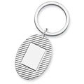 Engravable Sterling Silver Keychain - Sterling Silver 1 1/2 Inch Wide x 1 3/4 Inch Tall