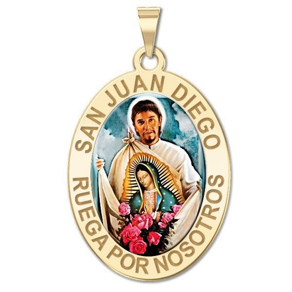 San Juan Diego OVAL Color Religious Medal  "EXCLUSIVE"