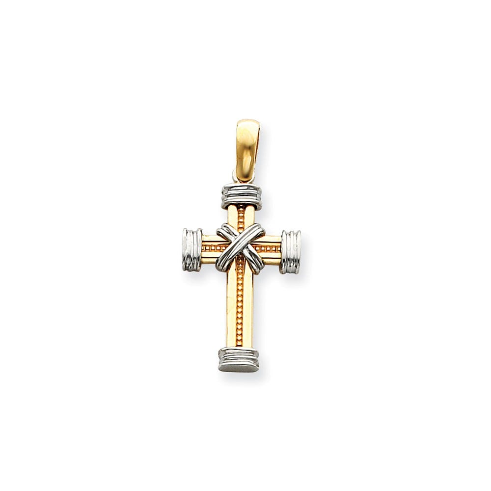 14k Two-tone Latin Cross Pendant