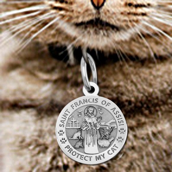 Saint Francis of Assisi - " Protect My Cat " Pet Tag