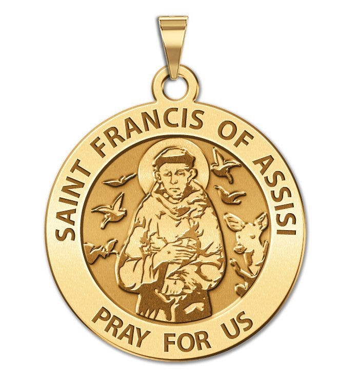 Saint Francis of Assisi Round Religious Medal
