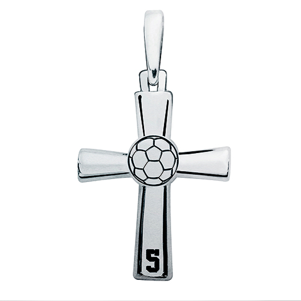 High Polished Soccer Cross w/ Number