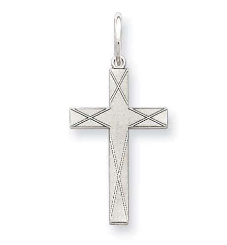 Sterling Silver Laser Designed Cross Pendant