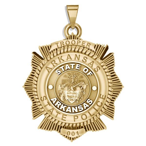 Personalized 6-Point Star Arkansas State Trooper Badge with Number
