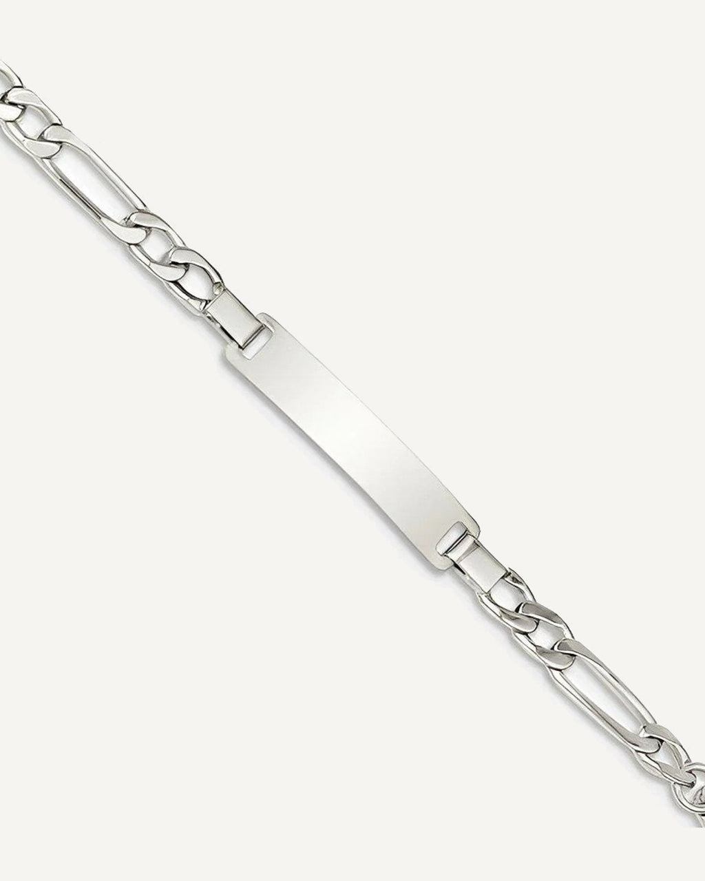 Custom Engraved Sterling Silver Children's Figaro Link ID Bracelet