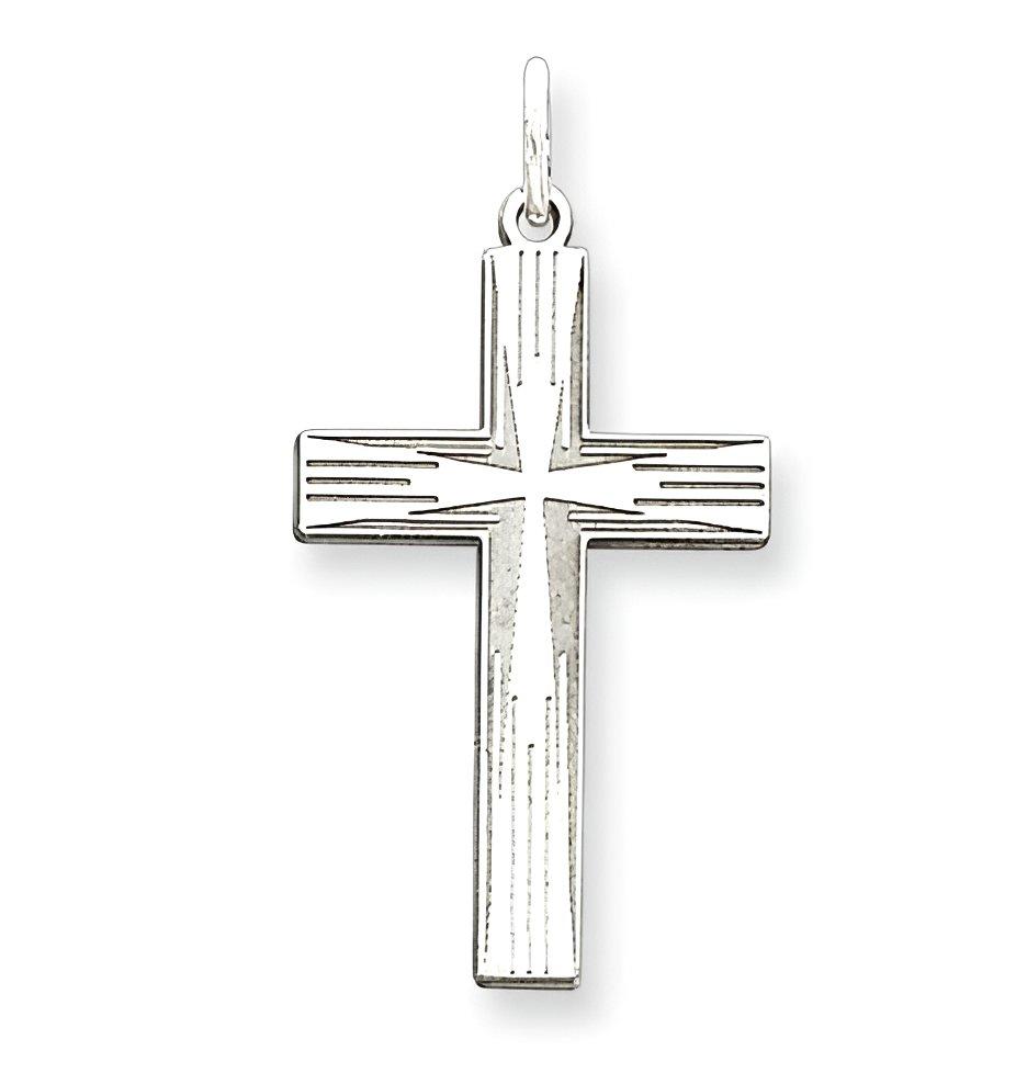 Sterling Silver Laser Designed Cross Pendant