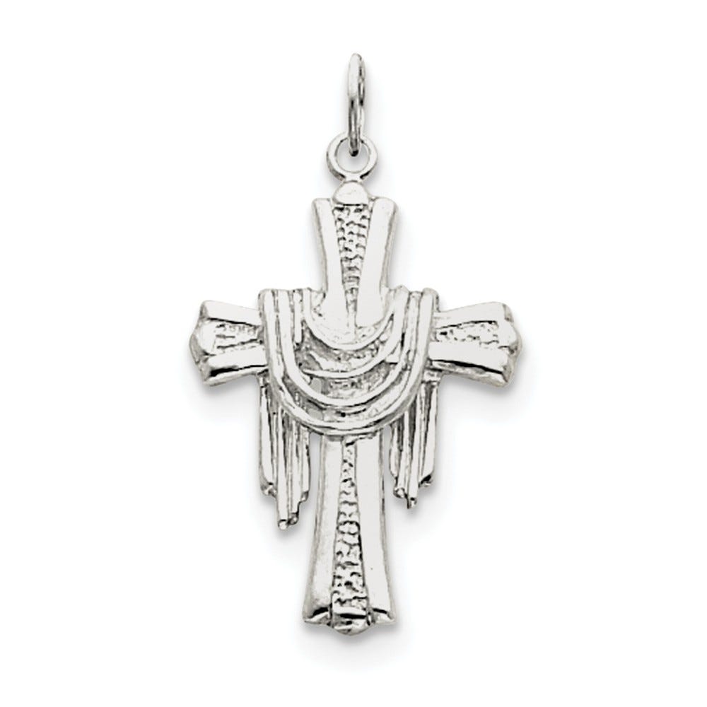 Sterling Silver Draped Cross Charm