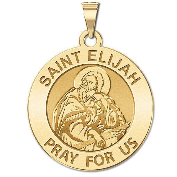 Saint Elijah Round Religious Medal