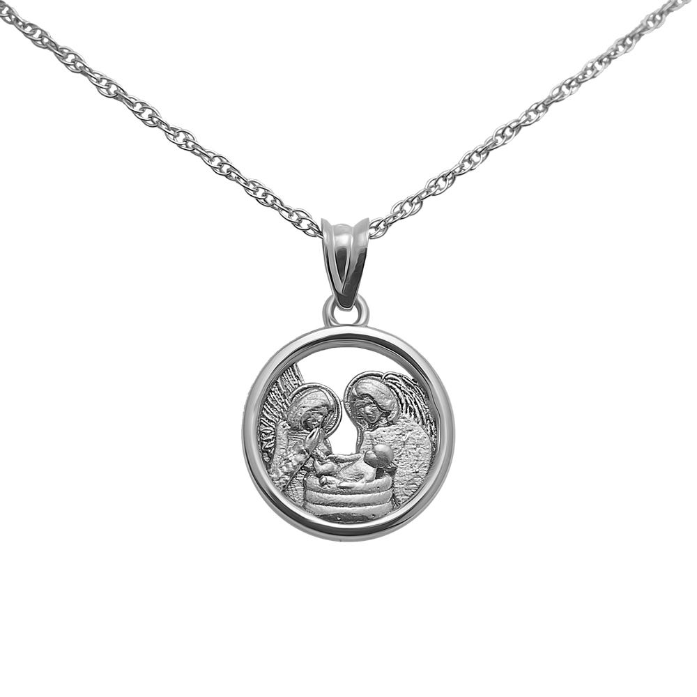 14k Satin & Polished Baptism Pendant