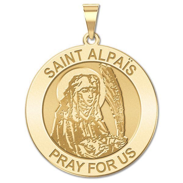 Saint Alpais Round Religious Medal "EXCLUSIVE"