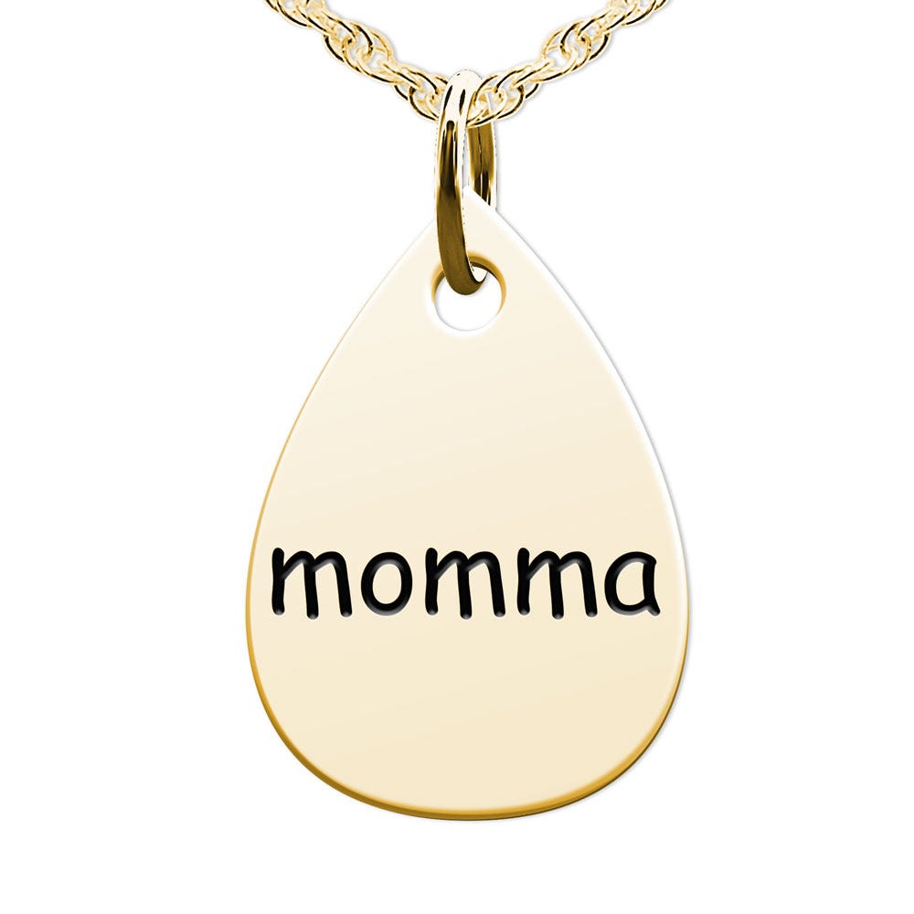 Momma Teardrop Shaped Charm