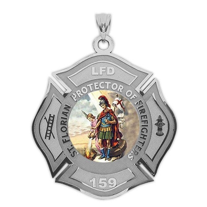 Customized Saint Florian Badge Religious Color Medal "EXCLUSIVE"