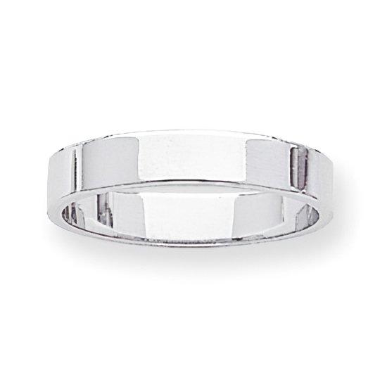 14k White Gold 4mm Flat Wedding Band