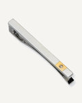 Engravable Stainless Steel Tie Bar with 24k Gold Plating & Diamond - Stainless Steel Tie Bar